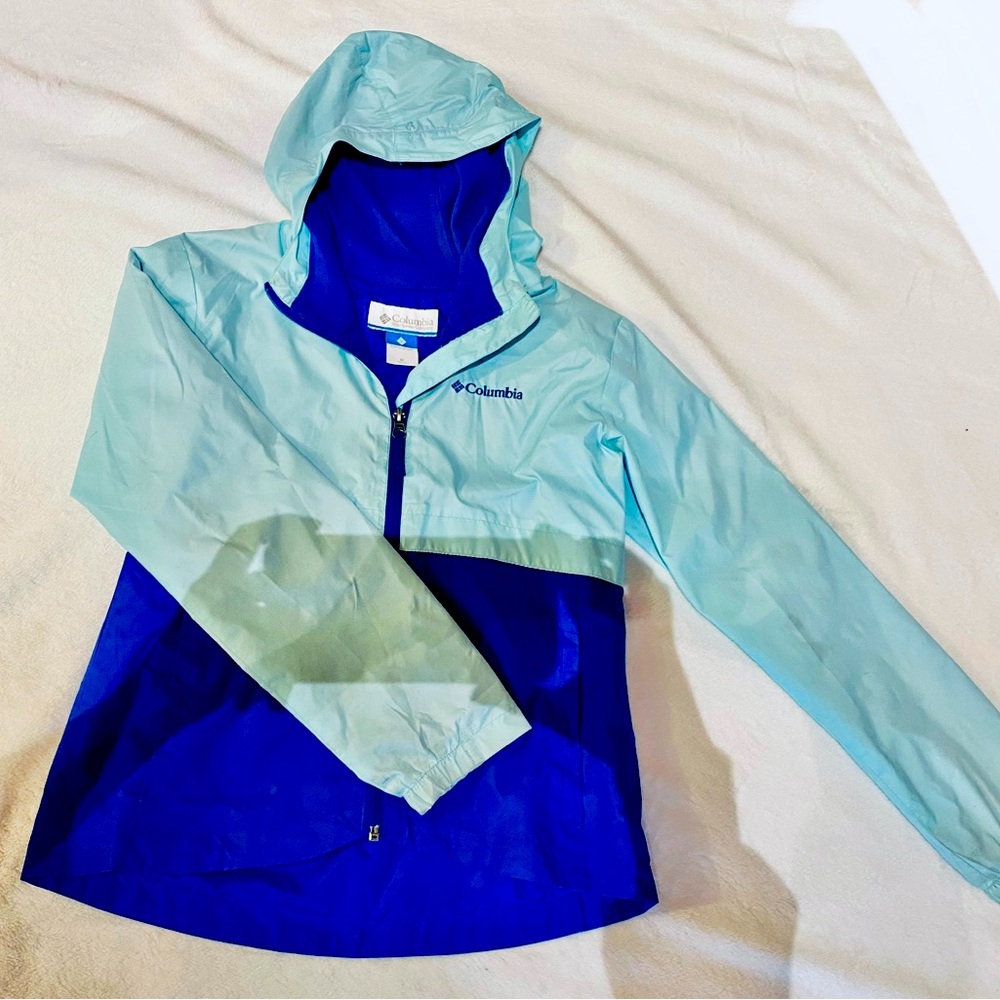 Columbia Girls Fleece Lined Rain Jacket Size 10-12